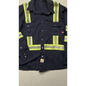 BOCOMAL FR 4XL Shirt High Visibility Button Down  ANSI/ISEA Type O Welding/Elect